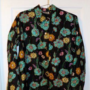 Chico's beautiful embroidered, sequined and beaded blouse/jacket, size 0